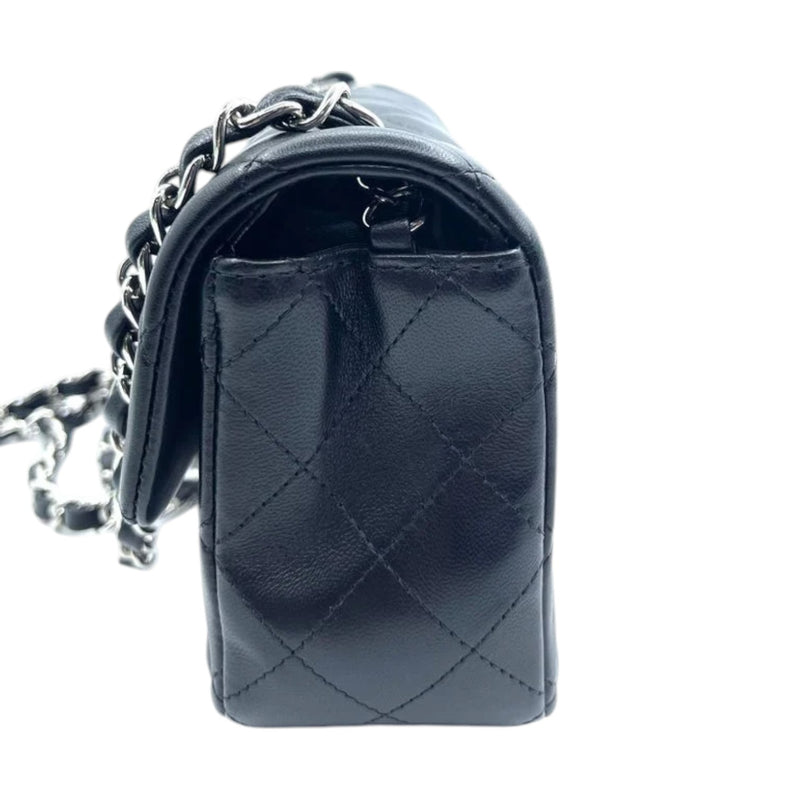 Chanel Rectangular Flap Mini Lambskin Quilted Black SHW