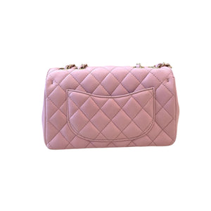 Mademoiselle Chic Flap Mini Lambskin Quilted Pink GHW