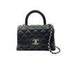 Coco Handle Flap Mini Metallic Caviar Quilted Gold GHW