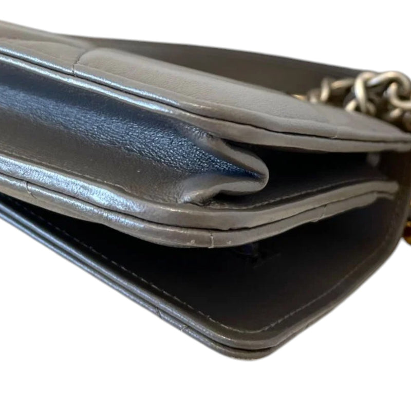 19 Wallet On Chain WOC Lambskin Dark Grey MHW