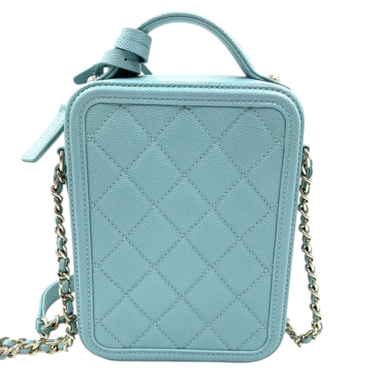 CC Filigree Camera Vanity Case Caviar Light Blue GHW