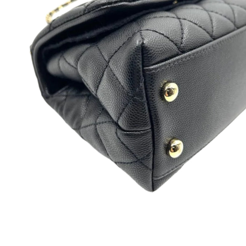 Coco Handle Flap Extra Mini Caviar Quilted Black GHW