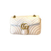 GG Marmont Super Mini Shoulder Calfskin Matelasse White GHW