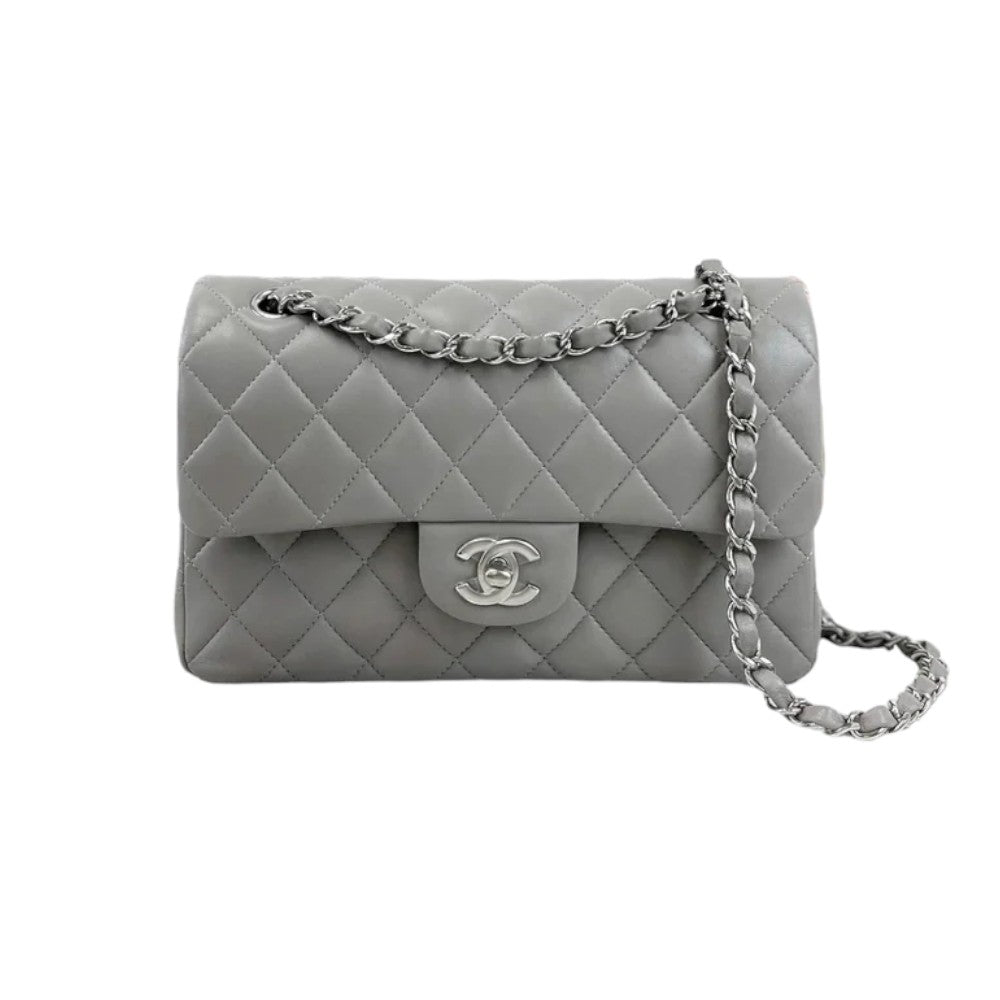 30% Deposit for - Small Classic Double Flap Lambskin Grey SHW