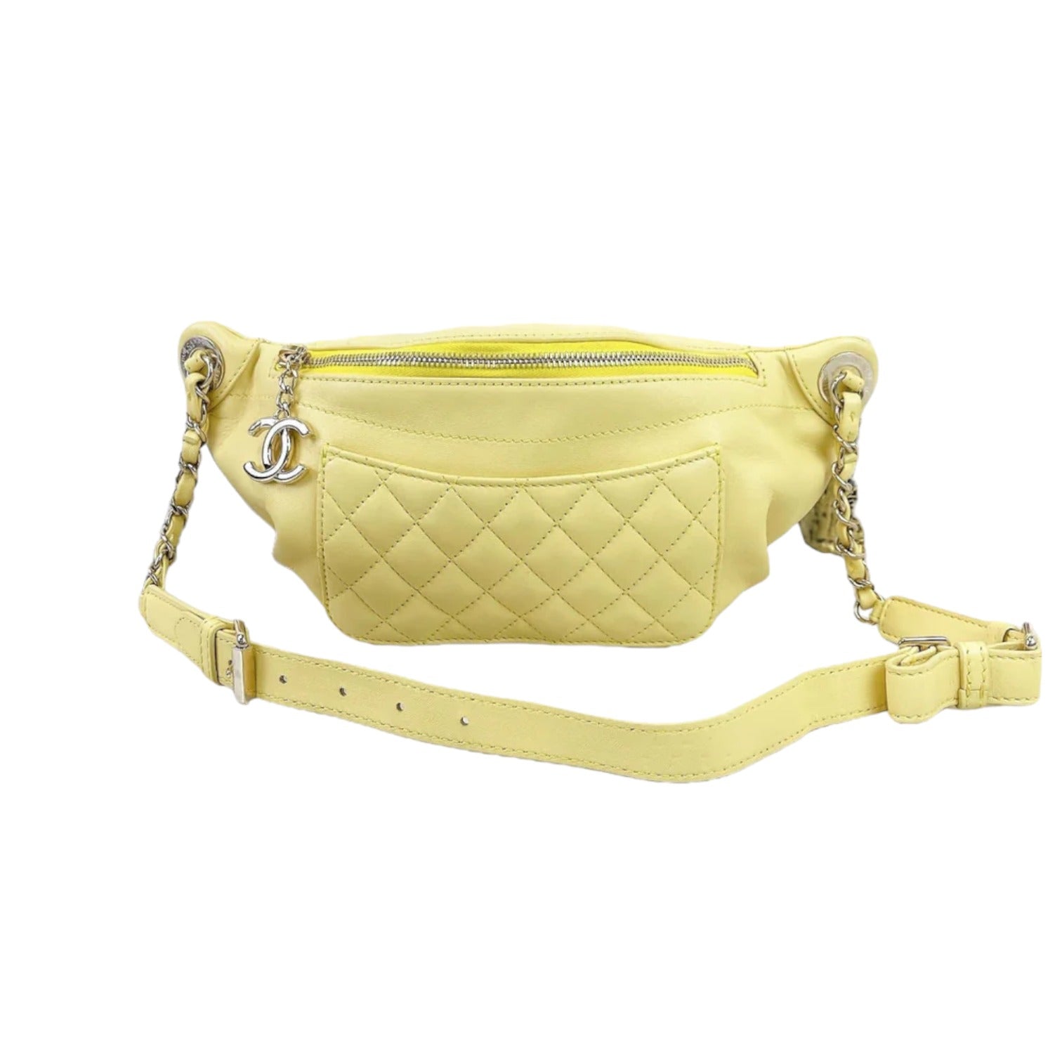 Quilted Calfskin Yellow Belt Bag GHW Bag Religion