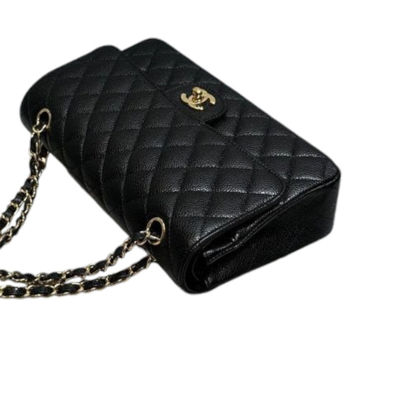 Classic Double Flap Medium Caviar Quilted Black GHW