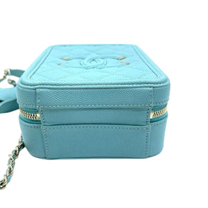 CC Filigree Camera Vanity Case Caviar Light Blue GHW