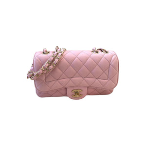 Mademoiselle Chic Flap Mini Lambskin Quilted Pink GHW