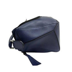 Puzzle Small Calfskin Quilted Navy SHW