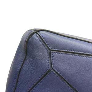 Puzzle Small Calfskin Quilted Navy SHW