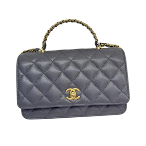 Wallet On Chain WOC Caviar Quilted Grey GHW