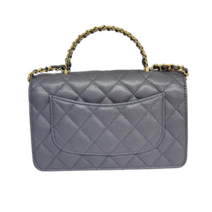 Wallet On Chain WOC Caviar Quilted Grey GHW