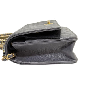 Wallet On Chain WOC Caviar Quilted Grey GHW