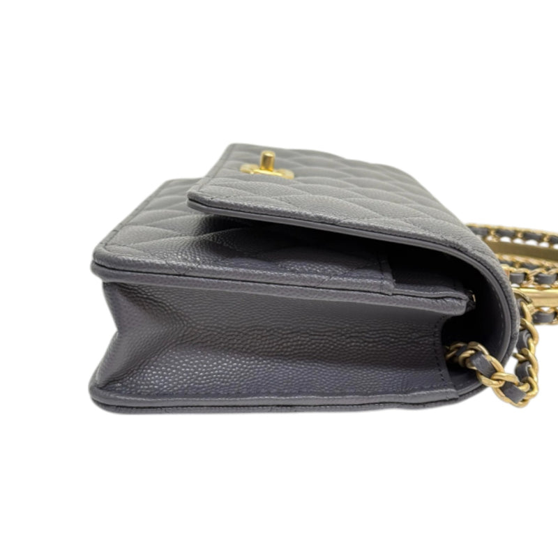 Wallet On Chain WOC Caviar Quilted Grey GHW