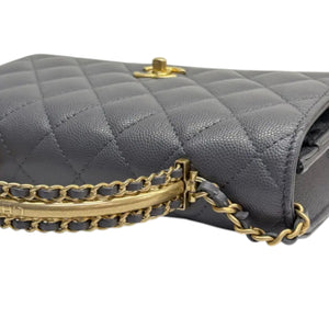 Wallet On Chain WOC Caviar Quilted Grey GHW