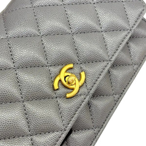 Wallet On Chain WOC Caviar Quilted Grey GHW