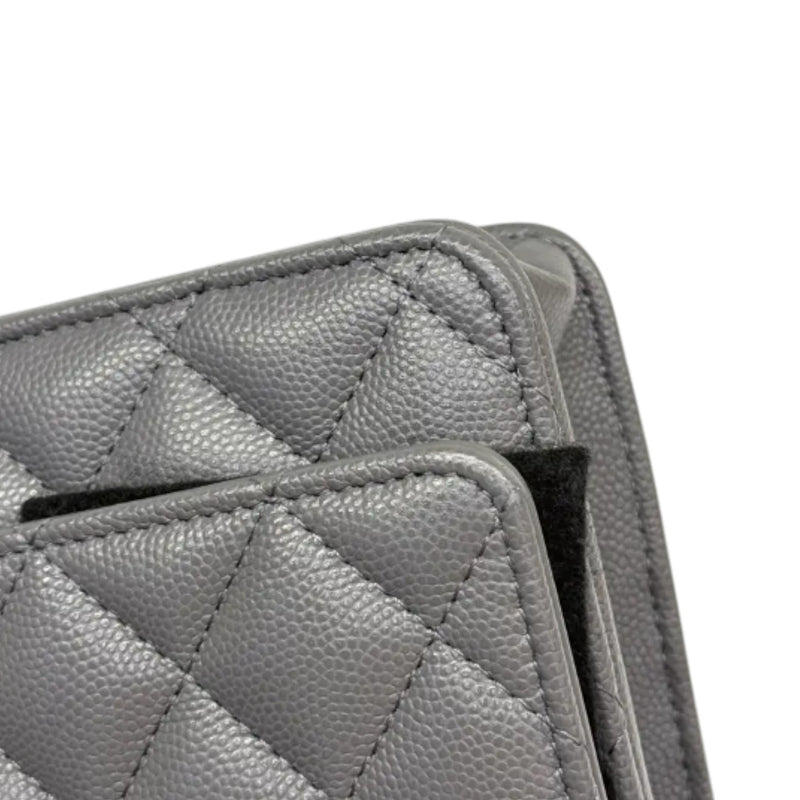 Wallet On Chain WOC Caviar Quilted Grey GHW