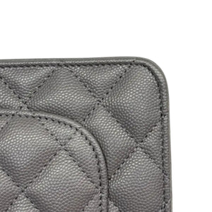 Wallet On Chain WOC Caviar Quilted Grey GHW