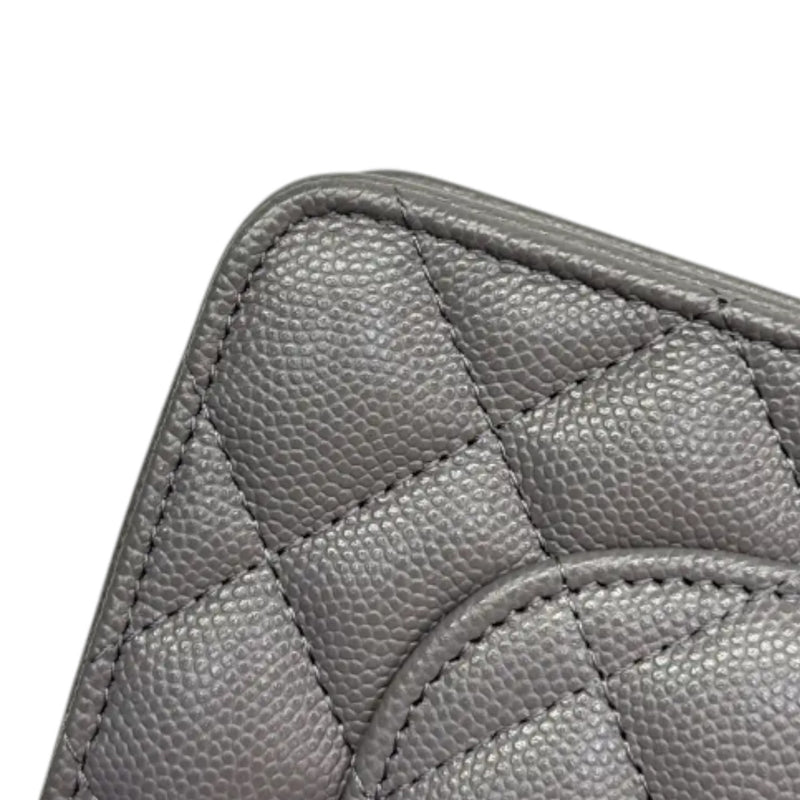 Wallet On Chain WOC Caviar Quilted Grey GHW