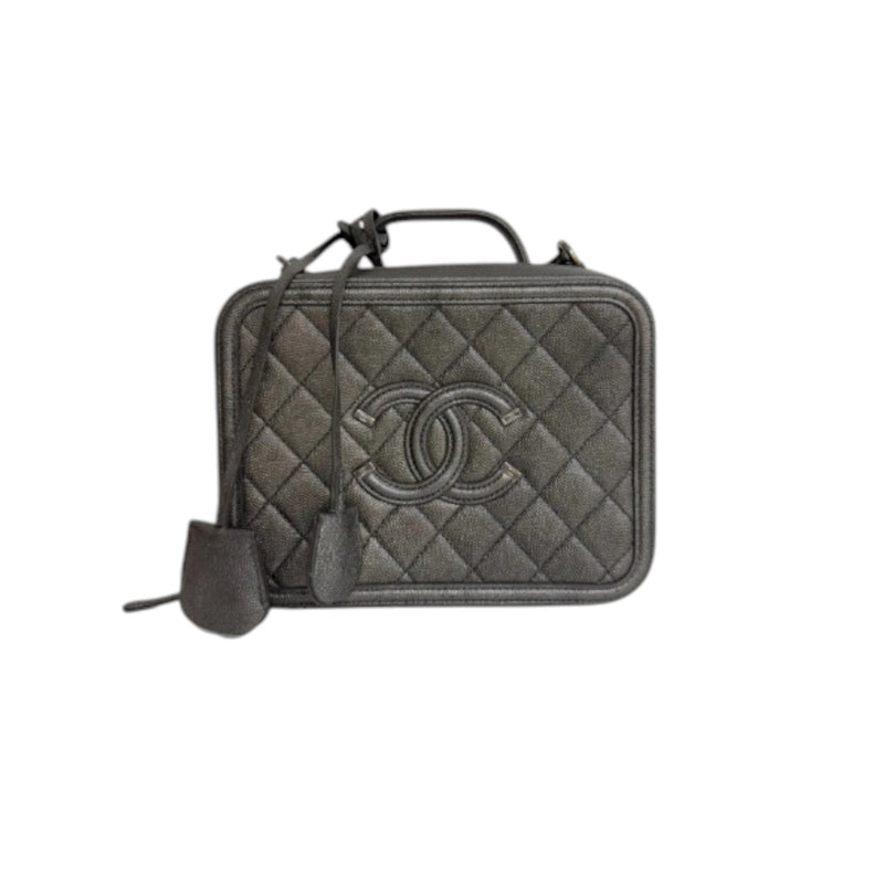 CC Filigree Vanity Case Medium Caviar Grey SHW