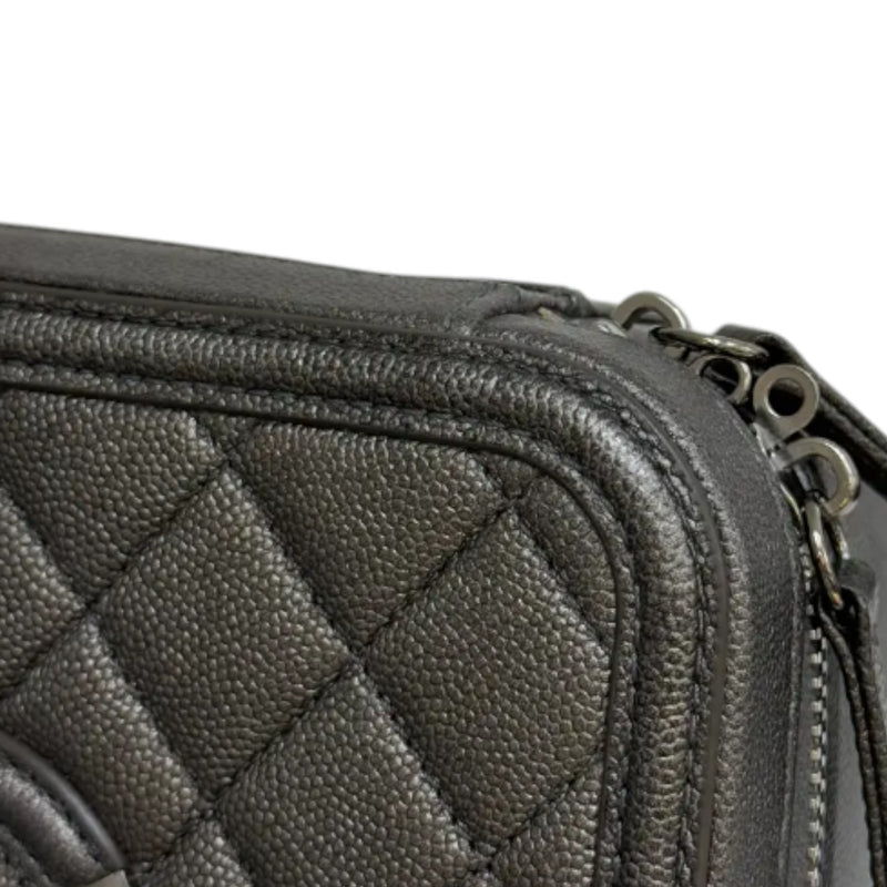 CC Filigree Vanity Case Medium Caviar Grey SHW