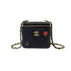 19 Round Clutch With Chain Mini Lambskin Black MHW