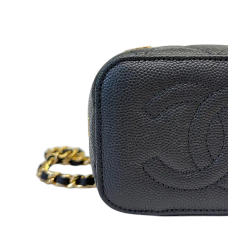 Coco Casino Vanity Case Mini With Chain Caviar Black GHW