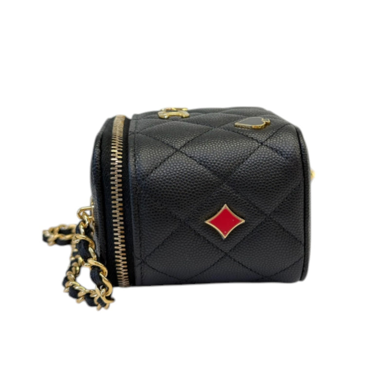 Coco Casino Vanity Case Mini With Chain Caviar Black GHW