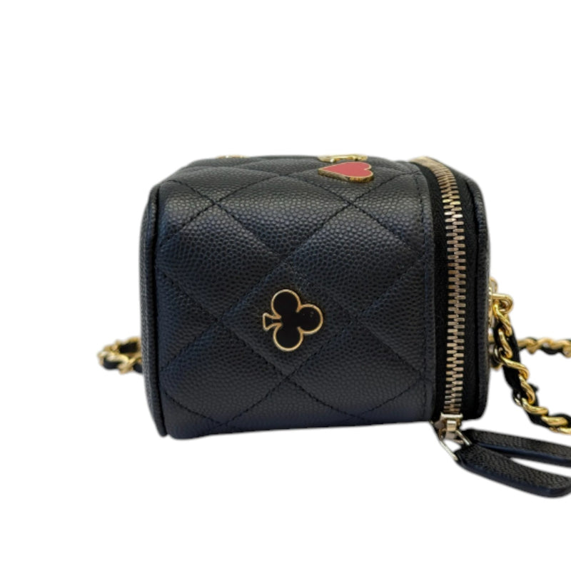 Coco Casino Vanity Case Mini With Chain Caviar Black GHW