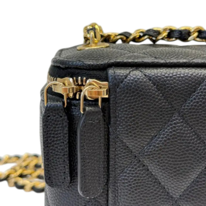 Coco Casino Vanity Case Mini With Chain Caviar Black GHW