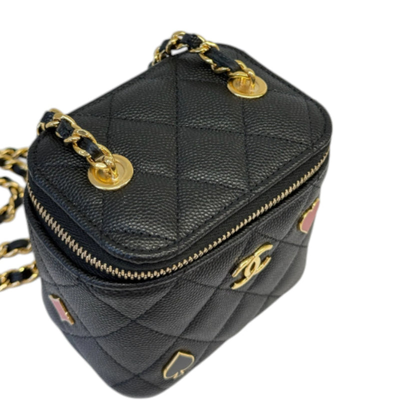 Coco Casino Vanity Case Mini With Chain Caviar Black GHW