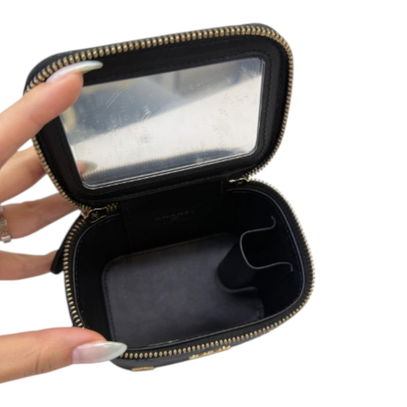 Coco Casino Vanity Case Mini With Chain Caviar Black GHW