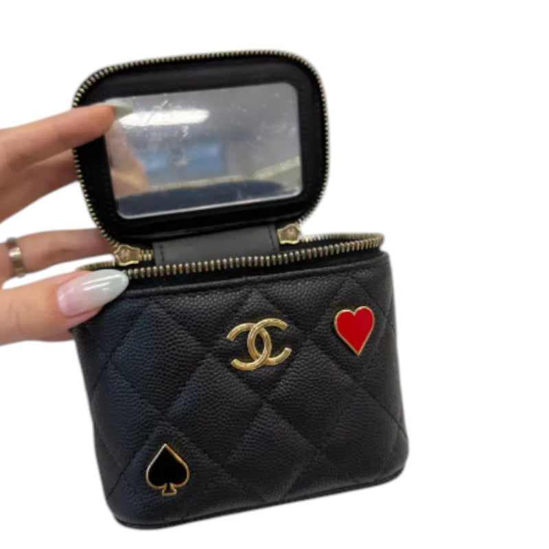 Coco Casino Vanity Case Mini With Chain Caviar Black GHW