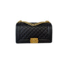 Vintage Double Flap Medium Lambskin Quilted Black GHW