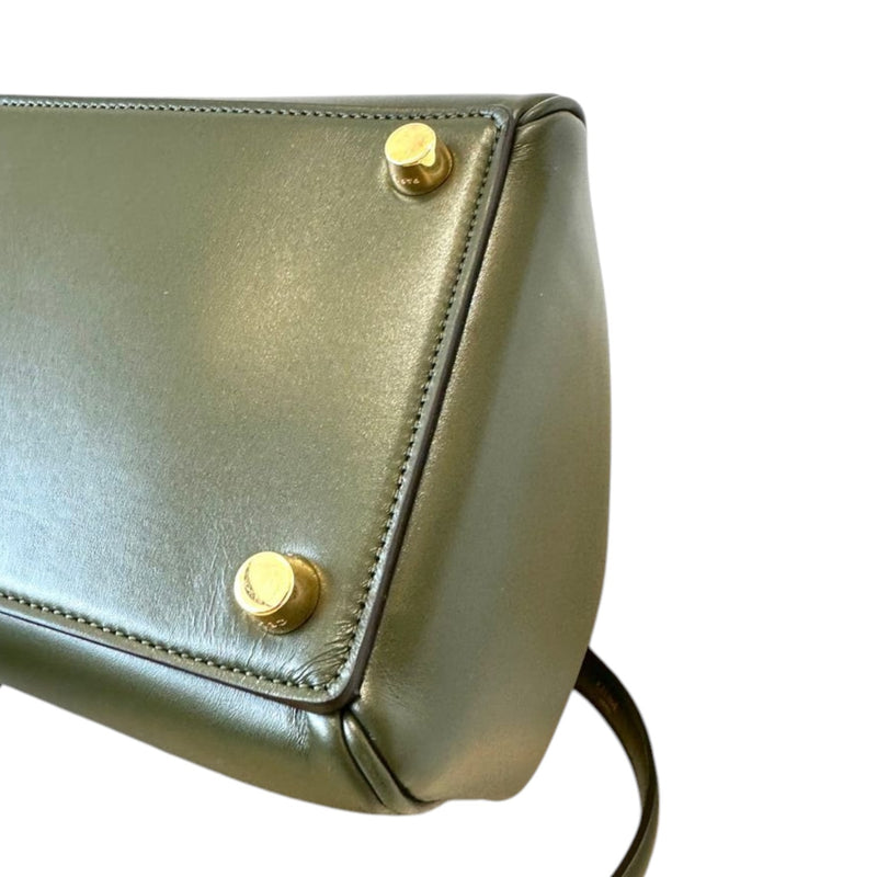 16 Top Handle Medium Satinated Calfskin Green GHW