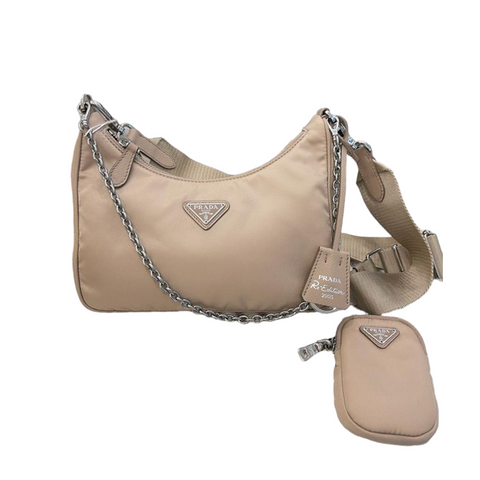 Prada Re-Edition 2005 Re-Nylon Shoulder Bag Beige