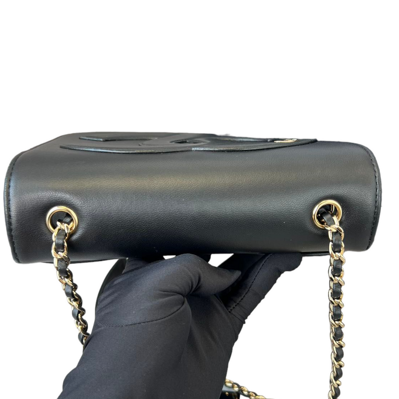 CC Mania Flap Lambskin Black Bag GHW