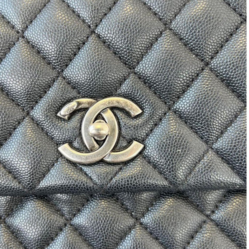 Coco Handle Caviar Quilted Large Black RHW