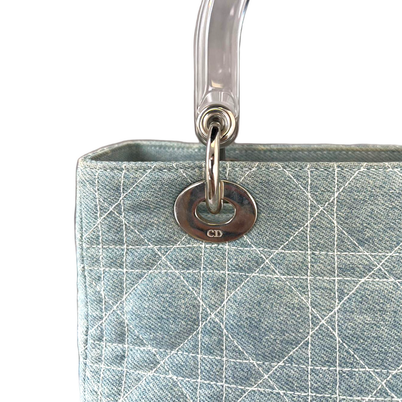 Lady Dior Medium Denim with Acrylic Handle