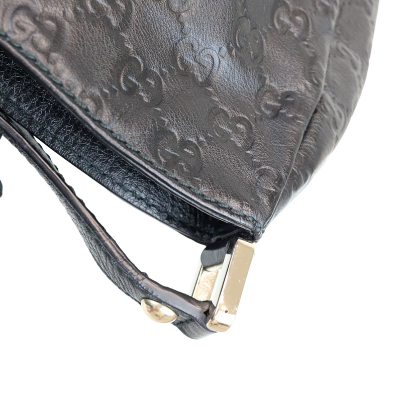 Gucci Brown Monogram Leather Hobo Bag GHW