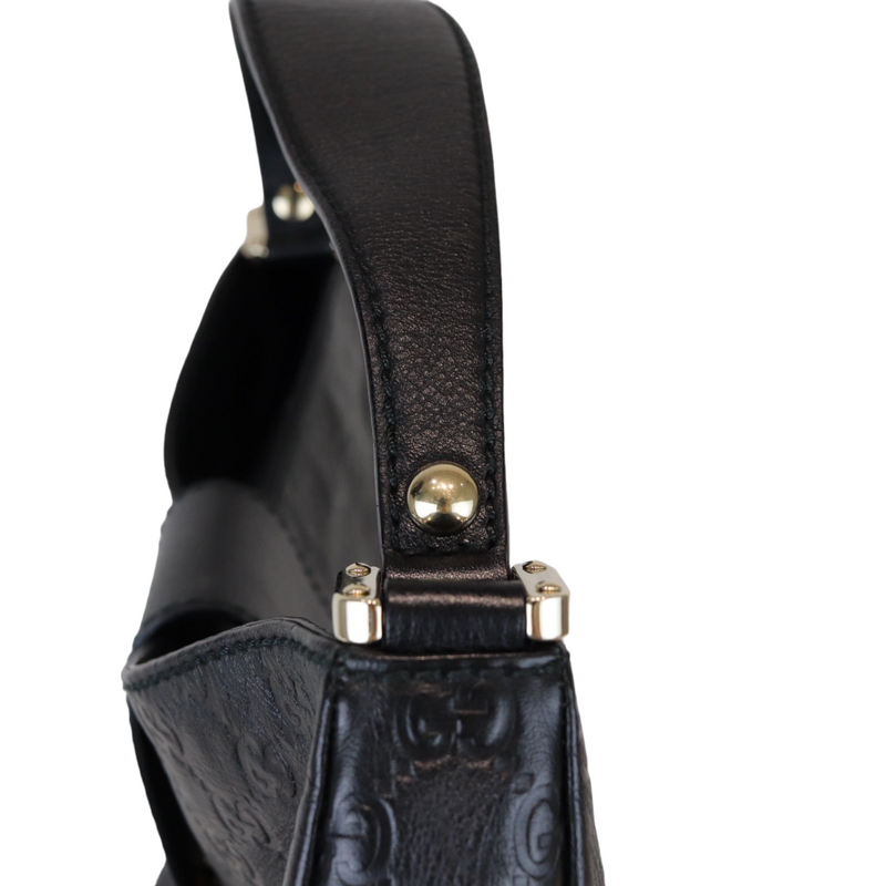 Guccissima New Ladies Web Hobo Black GHW