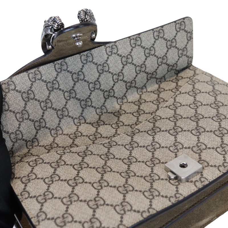 Gucci Flap Belt Bag GG Web Strap Black in  Canvas/Leather/Polyamide/Cotton/Polyurethane with Ruthenium - US