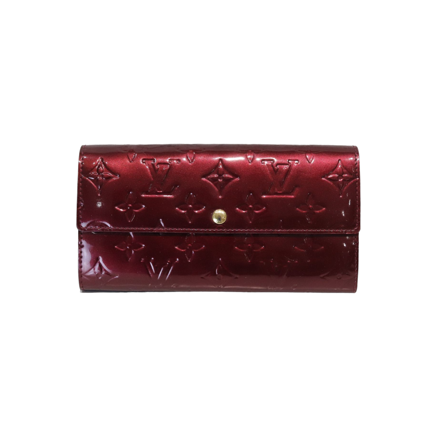 Louis Vuitton, Bags, Authentic Louis Vuitton Red Vernis Sarah Wallet Woc