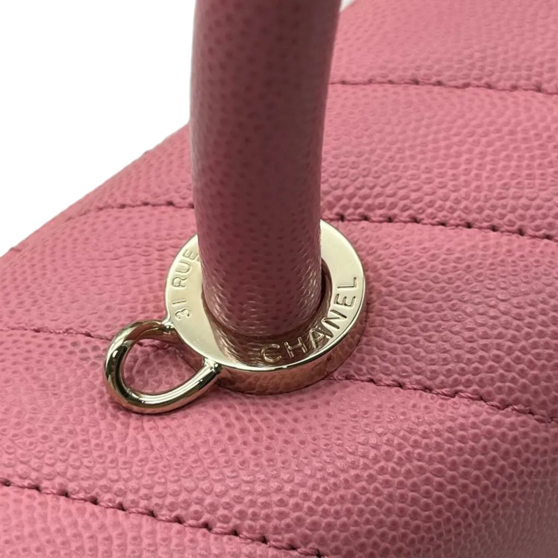 Coco Handle Small Caviar Pink GHW