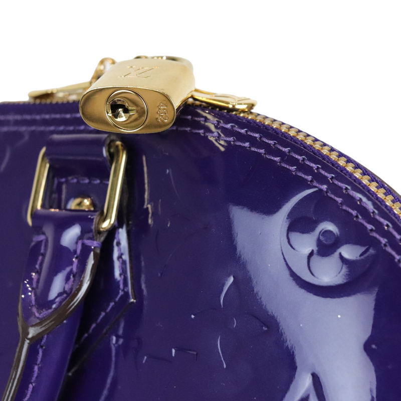 Purple Louis Vuitton Monogram Vernis Alma BB Satchel