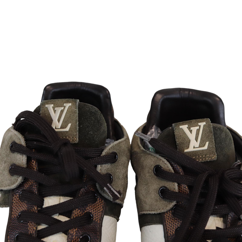 Louis Vuitton Damier Mens Sneaker Brown and White Size 8.5