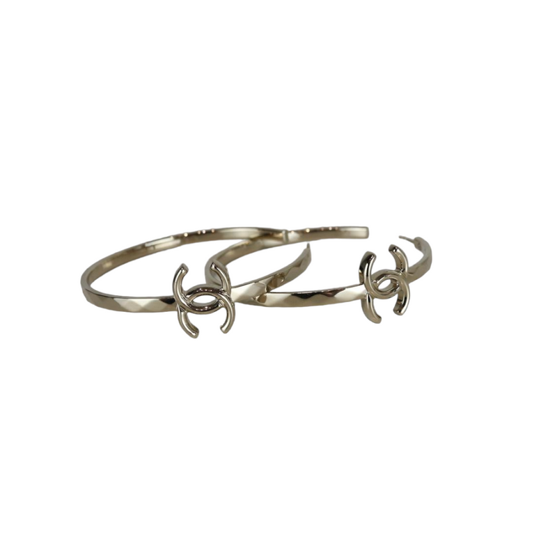 Hoop CC Earrings Light Gold Hardware