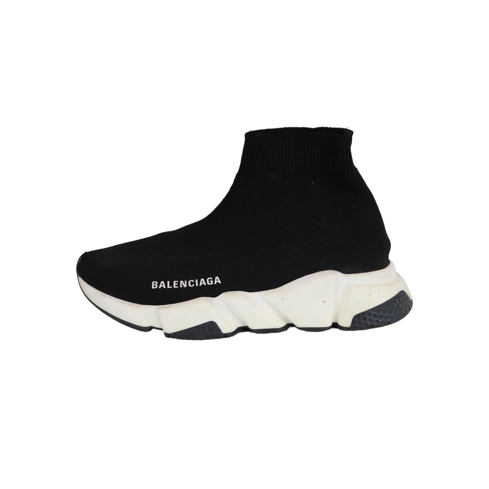 Balenciaga Knit Women Speed Sneakers 37 Black White Bag Religion