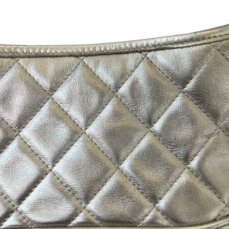 Metallic Green Chevron Quilted Aged Calfskin Small Gabrielle Hobo Gold and  Ruthenium Hardware, 2019