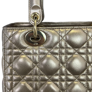 Calfskin Cannage Medium Lady Dior Gold GHW